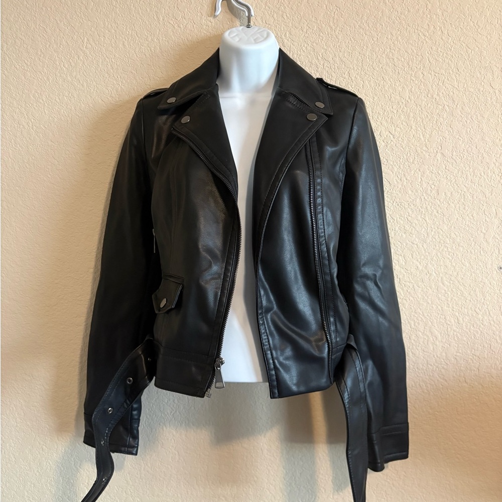 Express Women's Black Leather Moto Jacket